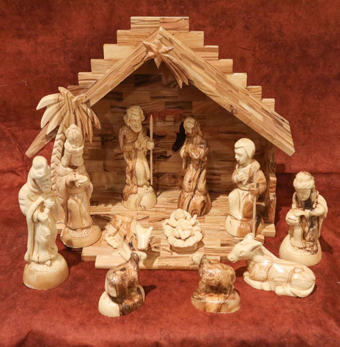 Intricate Olive Wood Nativity
